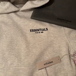Fear of God Essentials Light Gray Hoodie